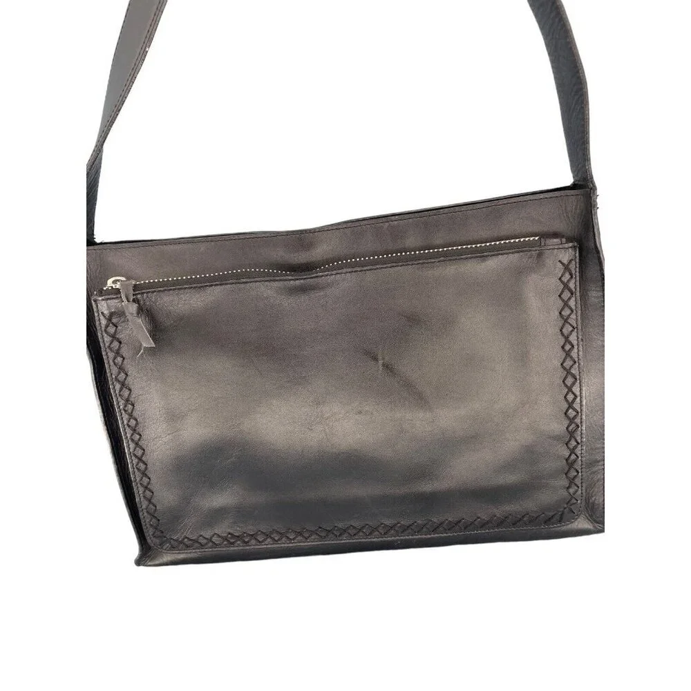 BCBG Max Azria Black Leather Shoulder Bag